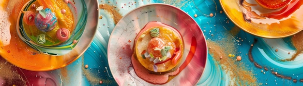 Kompilacja dań w pastelowych tonach